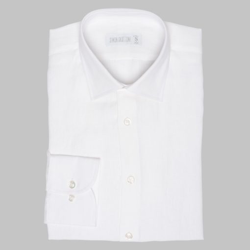 Simon Skottowe - LINEN SEMI SLIM SHIRT WHITE