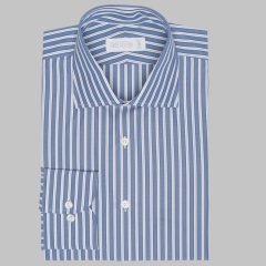 Simon Skottowe - GIZA 87 STRIPED SEMI SLIM SHIRT MEDIUM BLUE