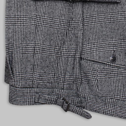 Single Breasted Light Grey Prince of Wales Check Coat and Trousers -  Richard Anderson | Bespoke Tailors of Savile Row, London