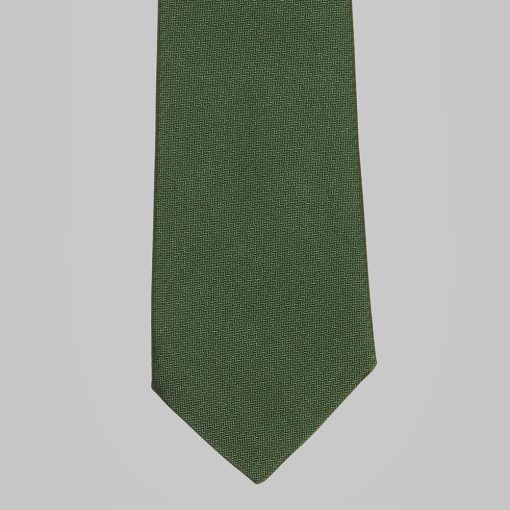 Petronius 1926 - Herringbone silk tie moss green 